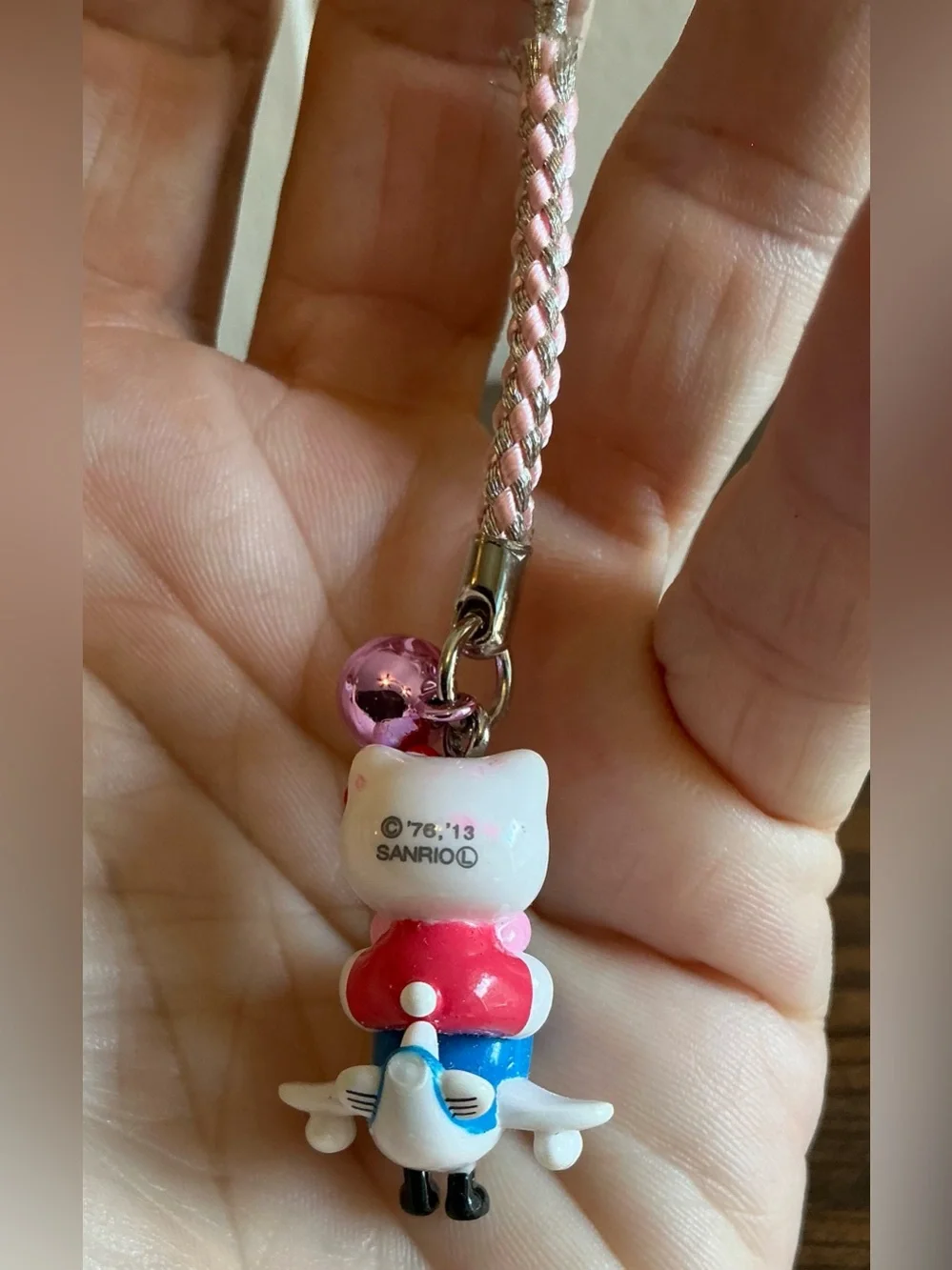 Vintage Sanrio 2013 Hello Kitty Narita Limited Unari-kun collab cell phone Charm